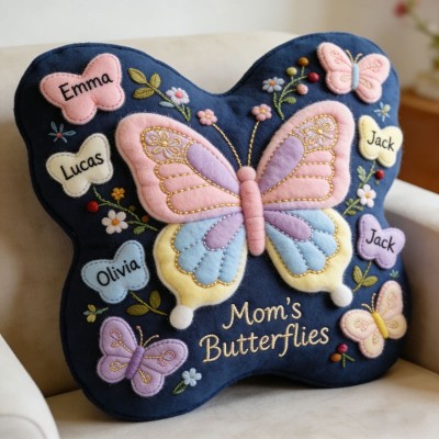 Custom Mother's Day Pillow  Butterfly Mom Personalized Gifts For Mother